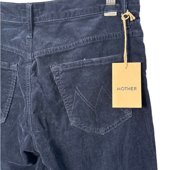 NWT Mother Denim NWOT Insider Crop Step Fray in Navy Corduroy - Picture 7 of 15